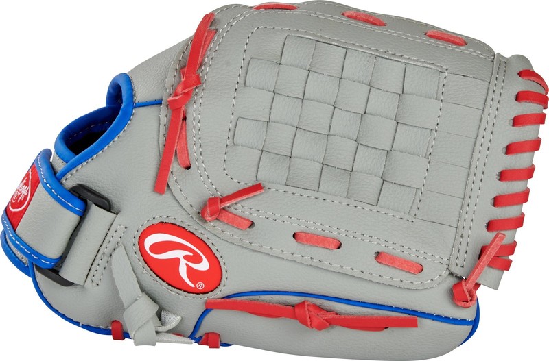 Players Series Youth Tball/Baseball Glove, Gray/Blue/Red, 11.5...