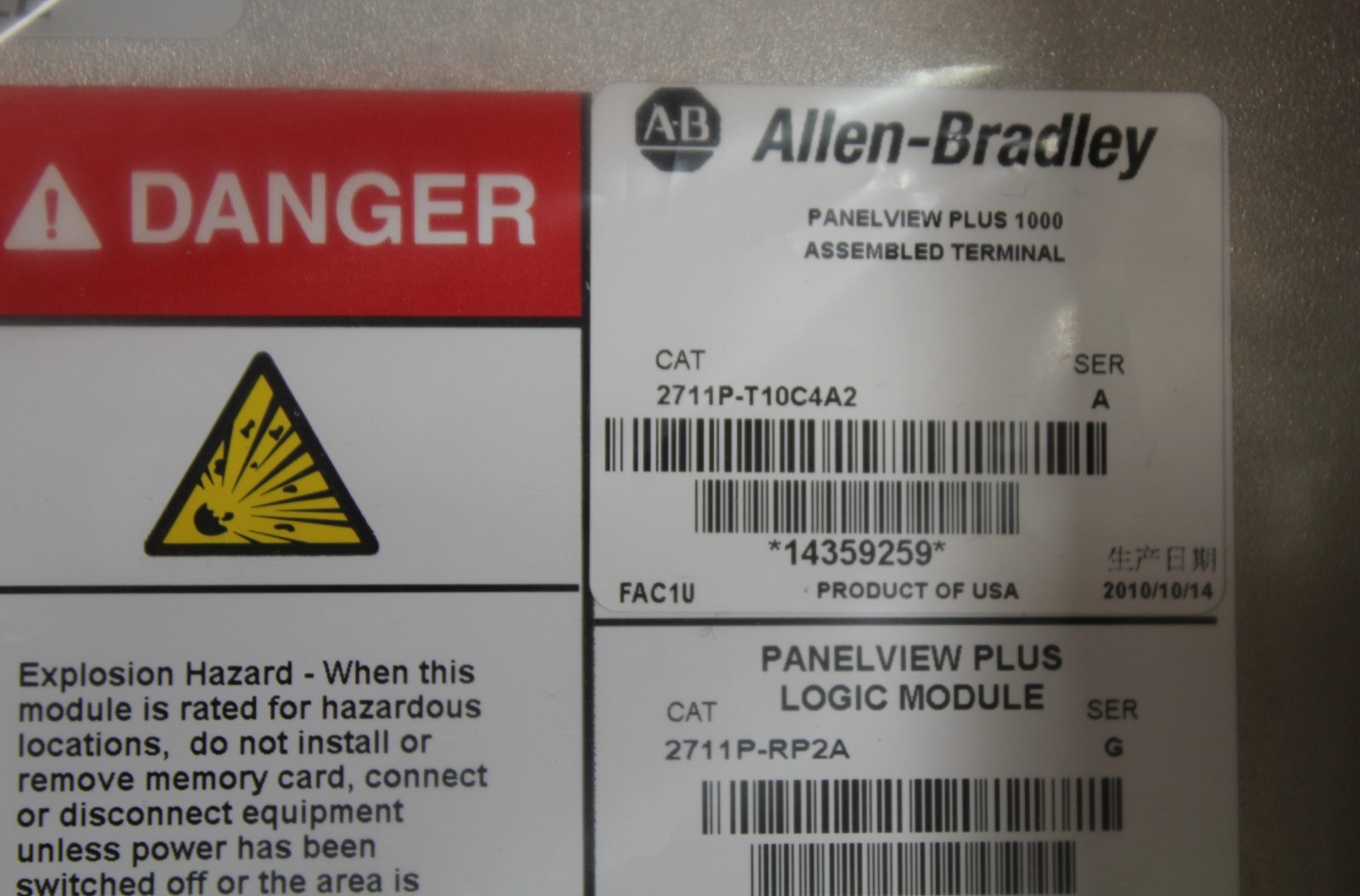 New Allen Bradley PanelView Plus 1000 2711P-T10C4A2 Series A