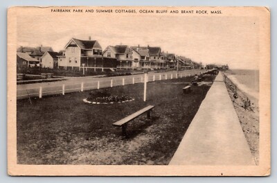 Postcard Fairbank Park and Summer Cottages, Ocean Bluff and Brant Rock, MA