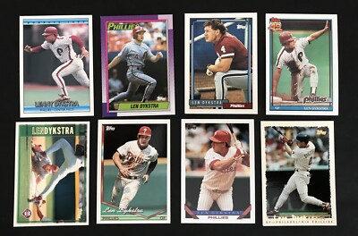 Lenny Dykstra  Philadelphia Phillies , Lot of 8  Cards,  excellent condition