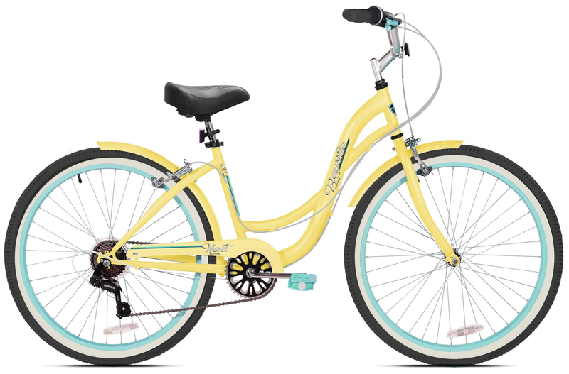 Women's 26" Bayside Beach Cruiser Bike Perfect Fit Frame, 7-Speed, Sunny Yellow
