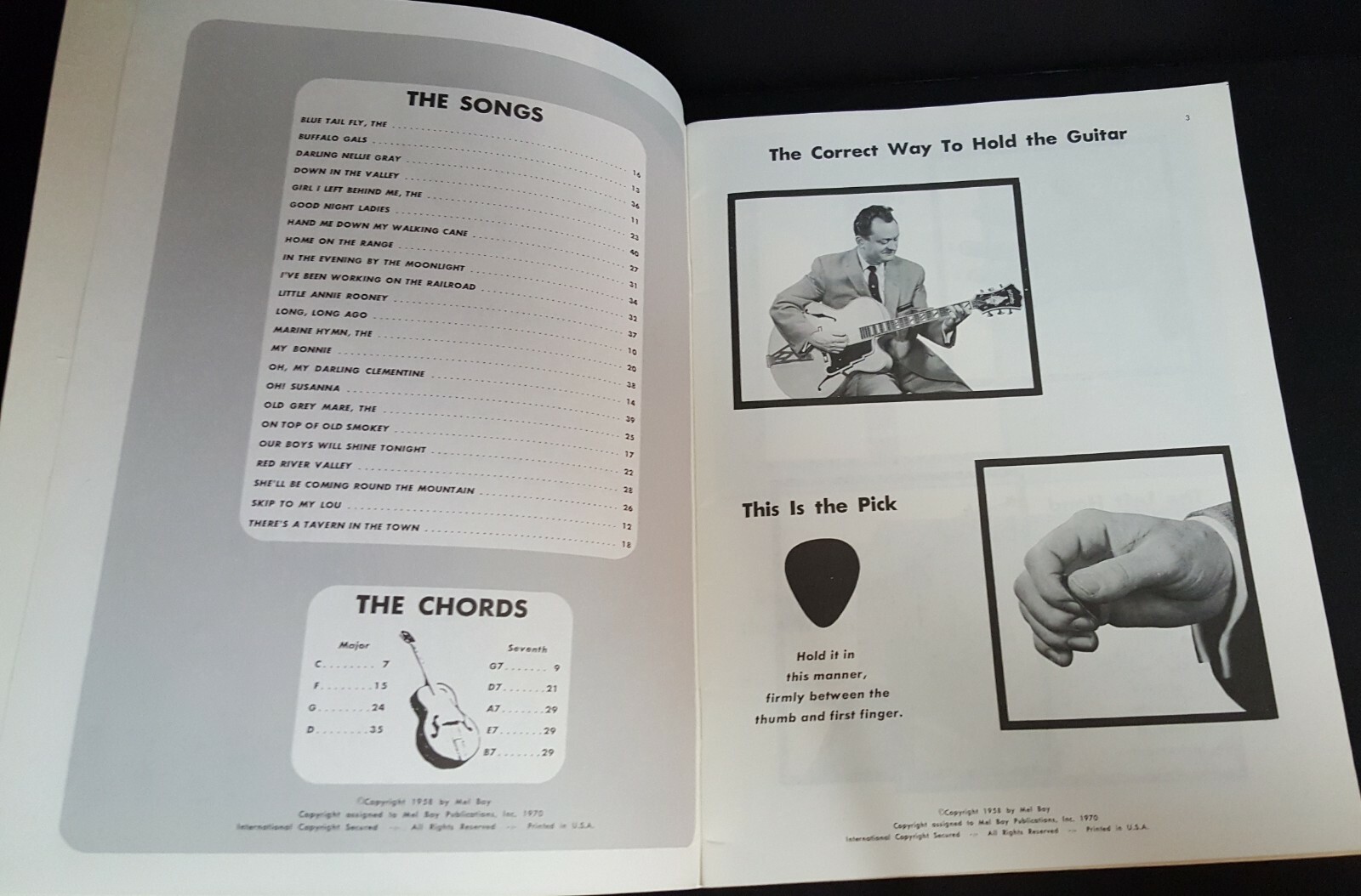 Mel Bay's FUN WITH THE GUITAR VINTAGE Instructional Book Songs, Chords & Tuning