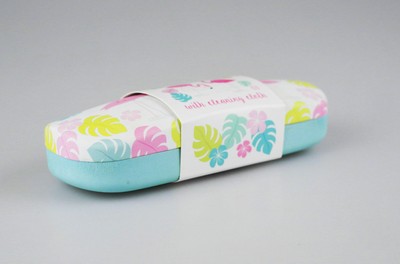 Brillenetui Hardcase für Damen, mit Reinigungstuch, hübsches Flamingo-Dekor