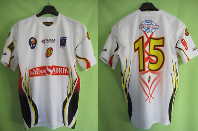 Maillot Rugby club Orléan RCO Fédérale 2 Porté #15 Vintage William Saurin - XL