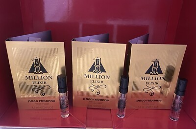 3x PACO RABANNE~1 Million ELIXIR PARFUM INTENSE Sample Spray 0.05oz ~1.5ml Each