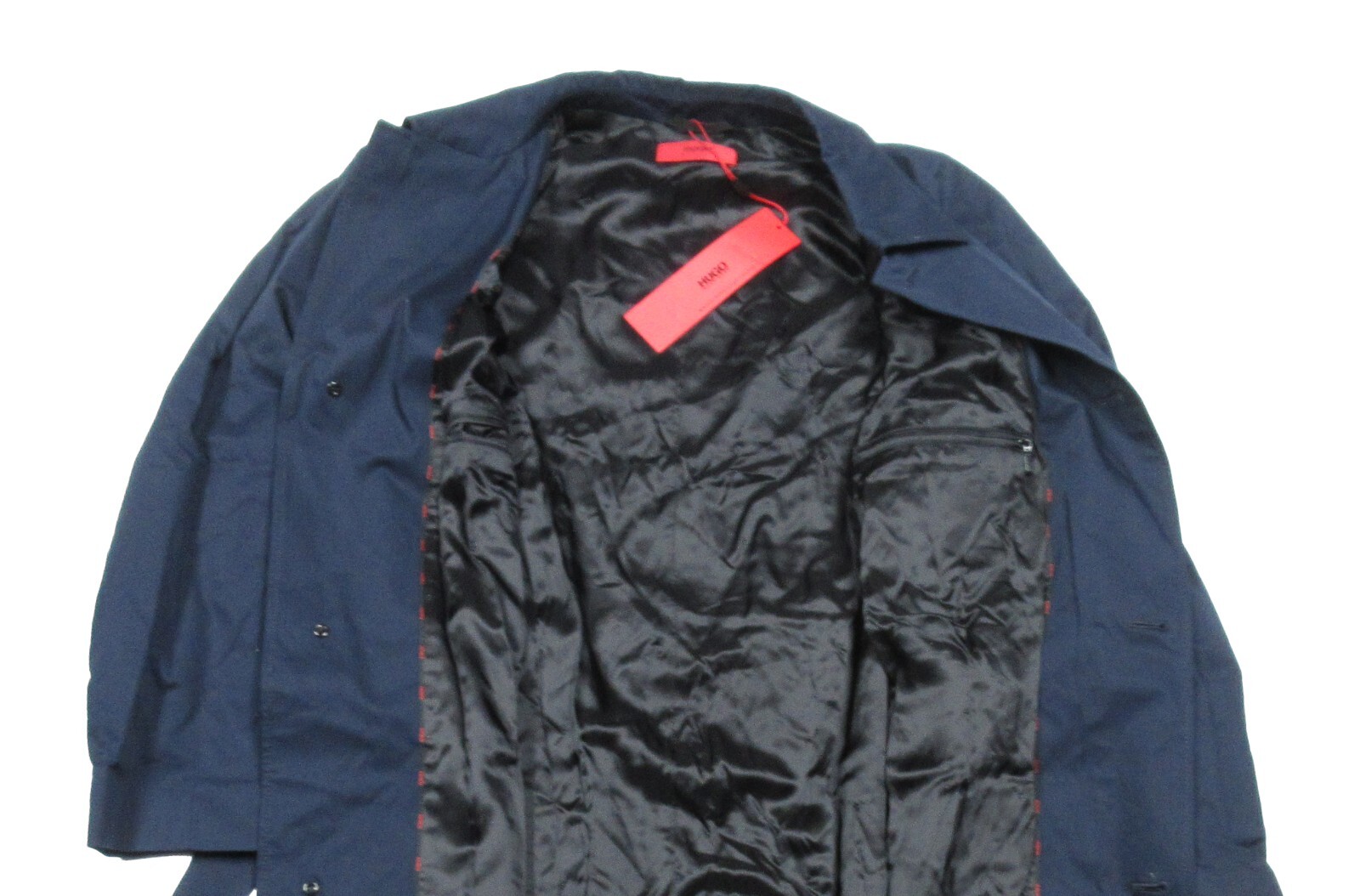 Pre-owned Hugo Boss Red Label Men's Navy Marco 1941 Belted Trench Coat $445 In Blue