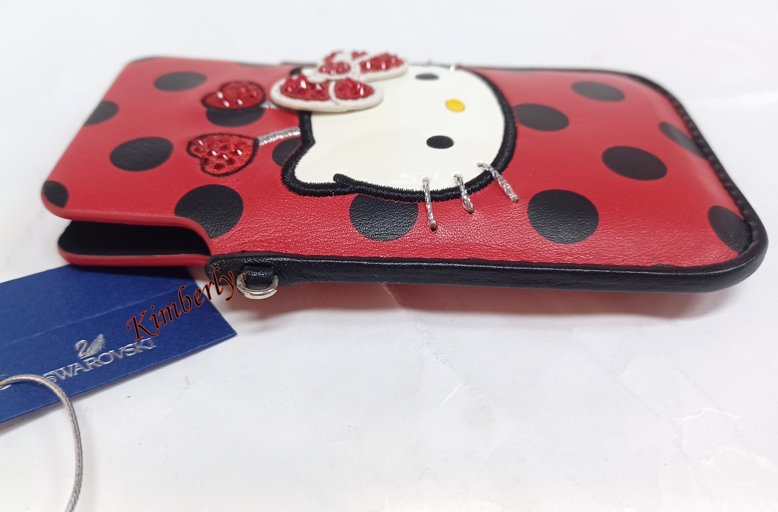 スワロフスキー Hello Kitty LadyBug スマートフォンケース Swarovski Hello Kitty Ladybug Phone Case Dots Red Calfskin