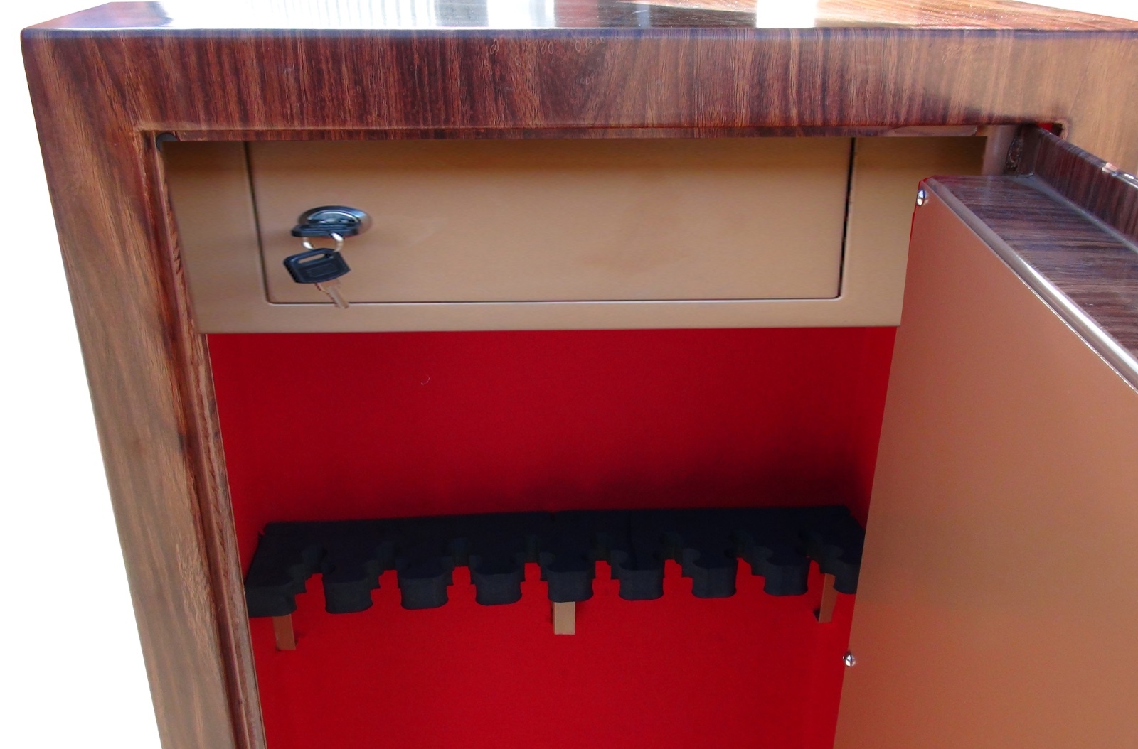 8 Rifle 8 10 Shotgun Gdk Wood Effect 8 Gun Cabinet With Inner Ammo