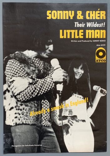 SONNY & CHER 1966 vintage POSTER ADVERT LITTLE MAN