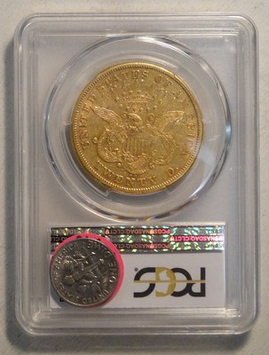 1874-CC $20 Gold Liberty, PCGS VF-35 Gold Shield, Rare Type 2 Carson City Gold