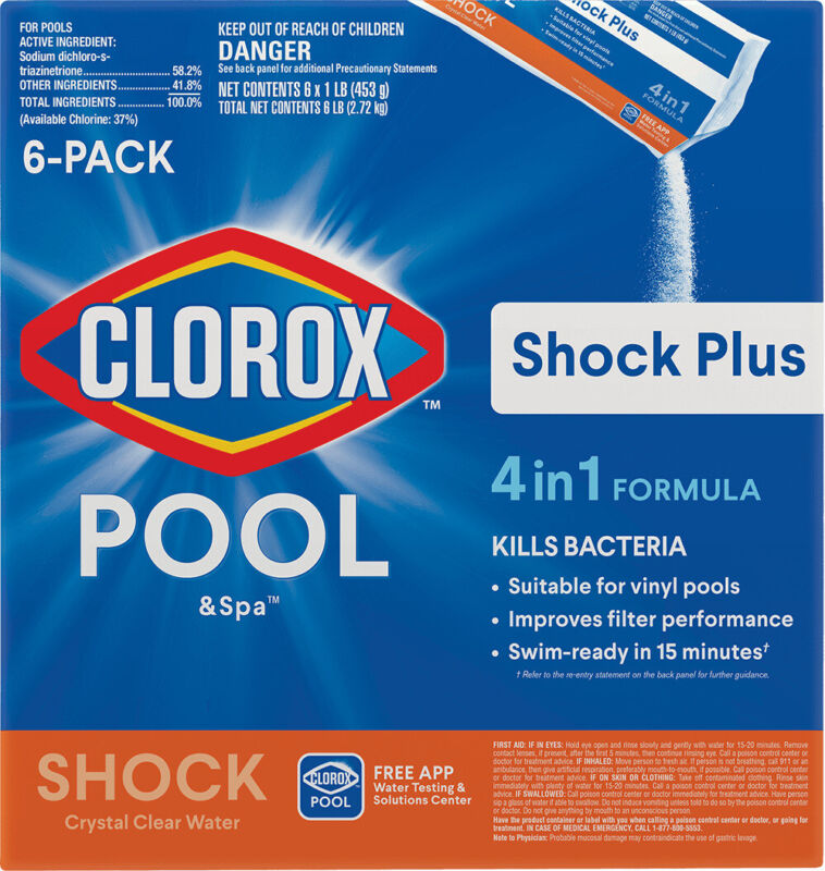 Pool&Spa Shock Plus Pool Shock for Swimming Pools, 6pk