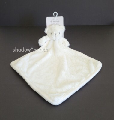 SL Home Fashions So Dreamy WHITE BEAR Security Blanket Thick Plush Ivory Lovey