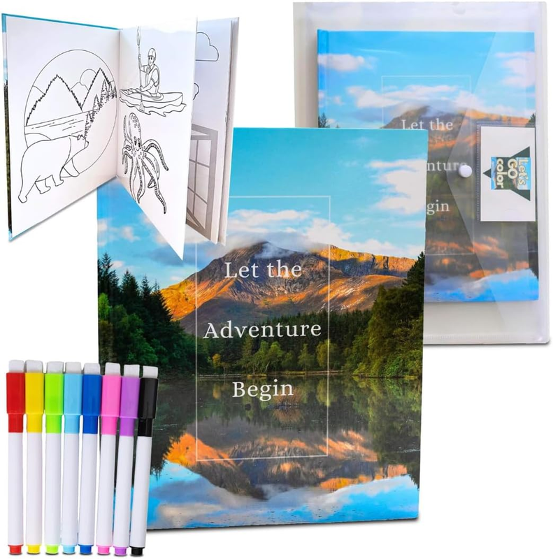 Mess Free Reusable Coloring Book Kids Airplane Travel Essentials for Toddlers