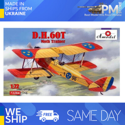 Amodel 72284 1/72 De Havilland DH.60T Moth Trainer Airplane Plastic model
