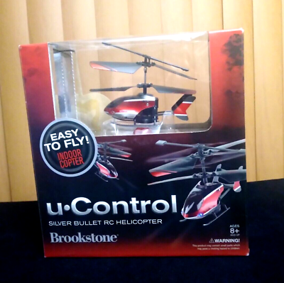 Brook Stone U Control Silver Bullet RC Helicopter Easy To Fly Indoor Red New