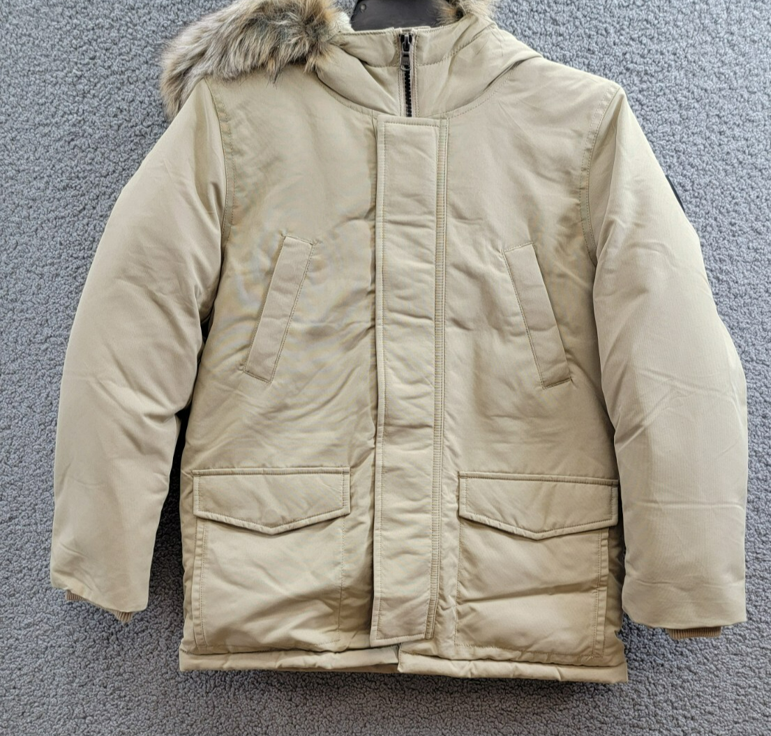 Polo Ralph Lauren Artificial-fur-Trim Down Parka Jacket Big Boys M (10-12) Khaki - Picture 2 of 18