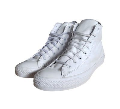 White leather deals converse men