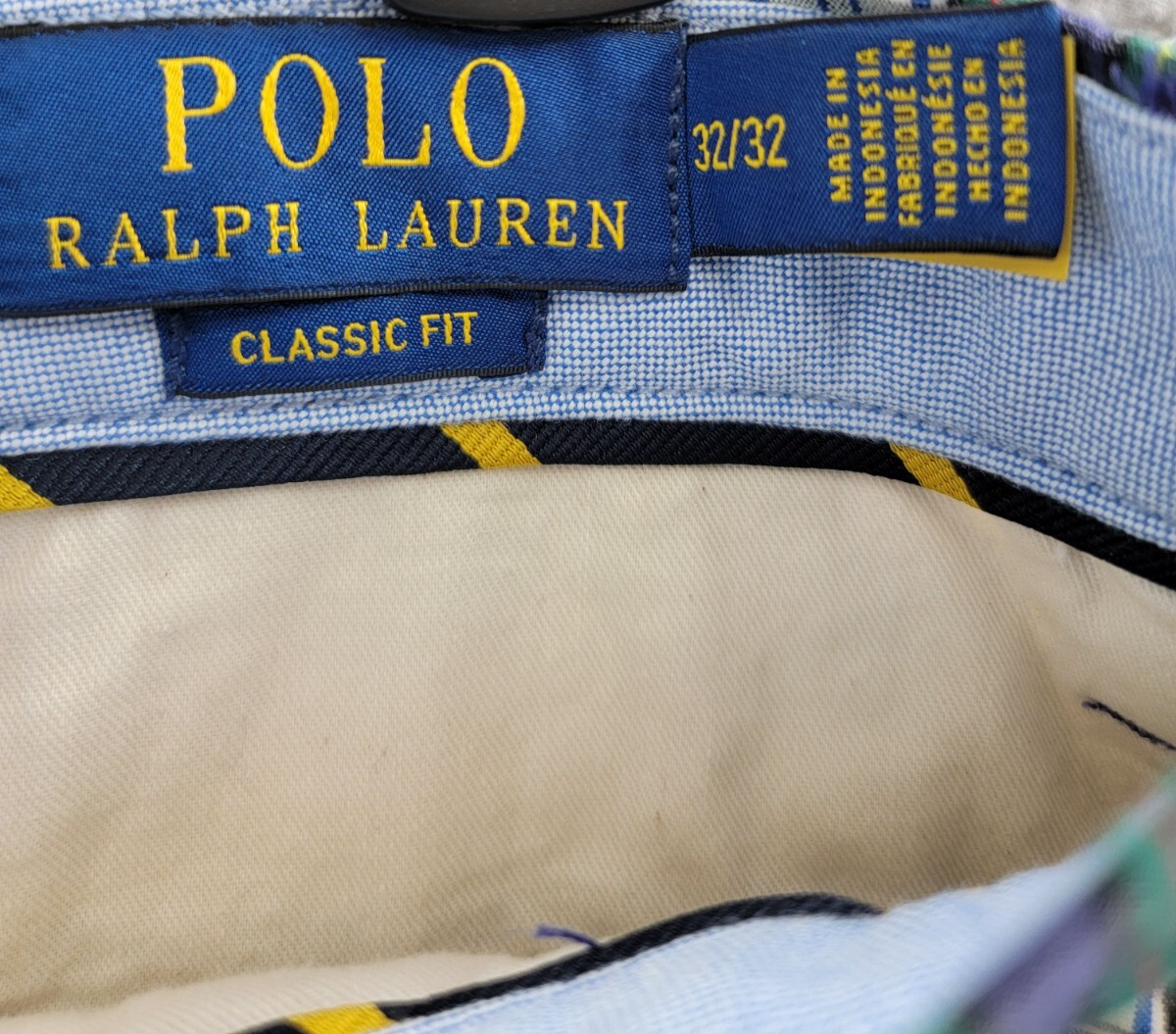 Polo Ralph Lauren Classic-Fit Seersucker Pants Men's 32/32 White/Navy Belt Loops - Picture 10 of 17