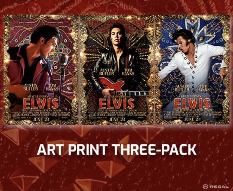 THREE (3) Elvis Austin Butler 13X19 Regal Cinema Exclusive Art Print Posters
