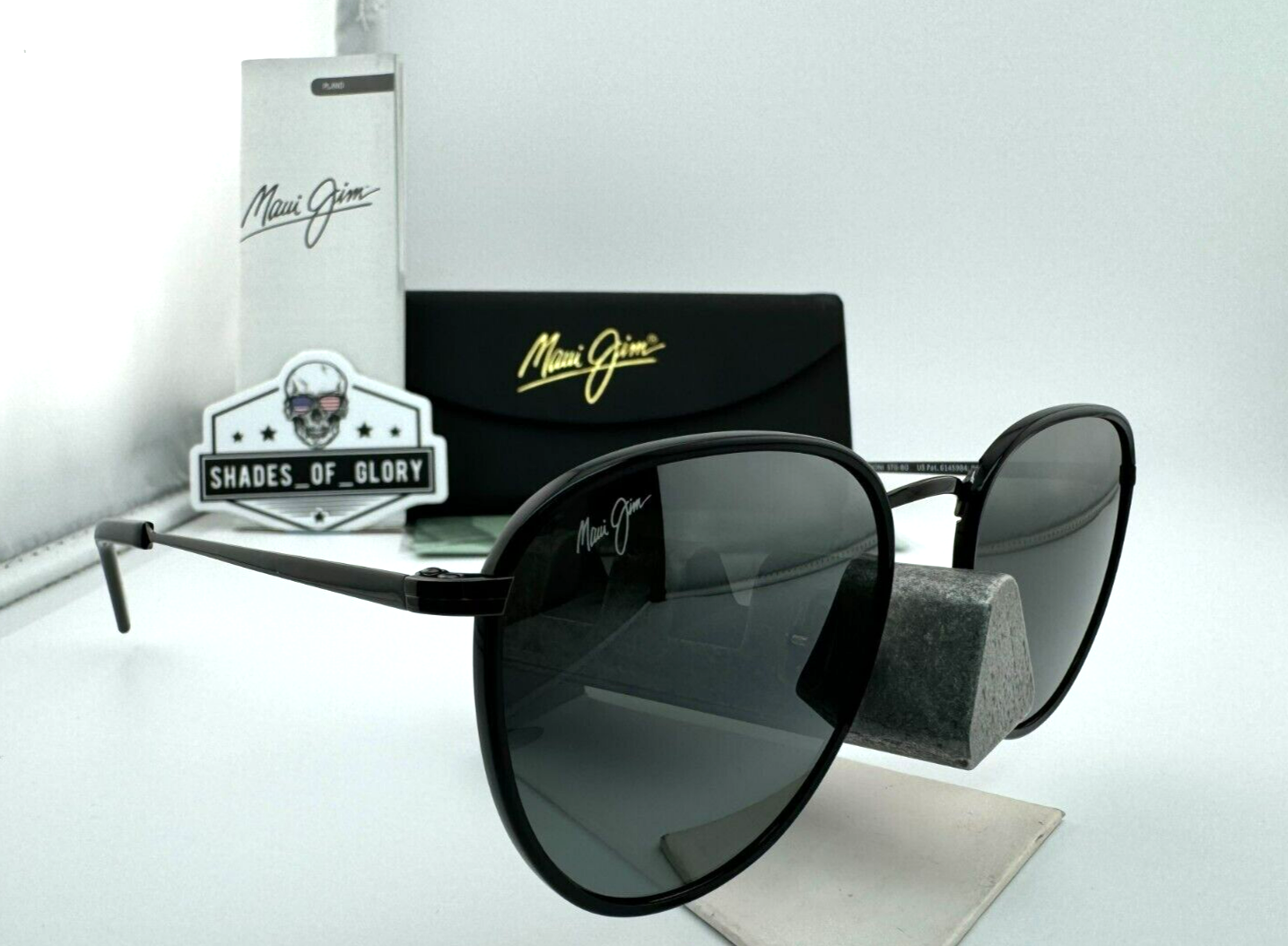 Pre-owned Maui Jim Noni Mj 854-02 Titanium Gunmetal Neutral Grey Polarized Sunglasses