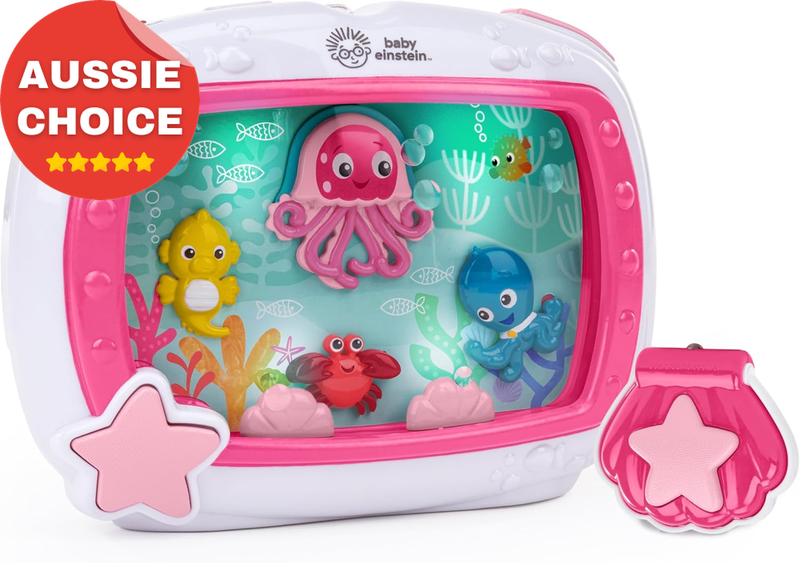 Sea Dreams Soother Musical Crib Toy Sound Machine Baby Pink Newborn Up