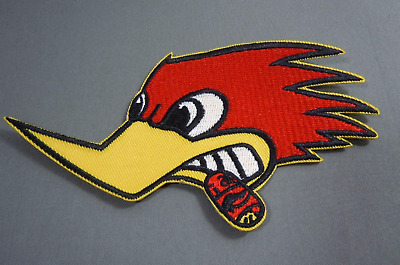 Thrush Bird/Woodpecker  - Embroidered Iron-On Cut-Out Patch 4.5''