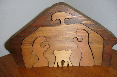 Nativity Set Wooden Puzzle 5 piece Christmas Decoration