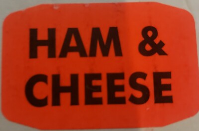 Ham & Cheese Pricing Labels Orange 1''×2'' 500 Stickers Per Roll 