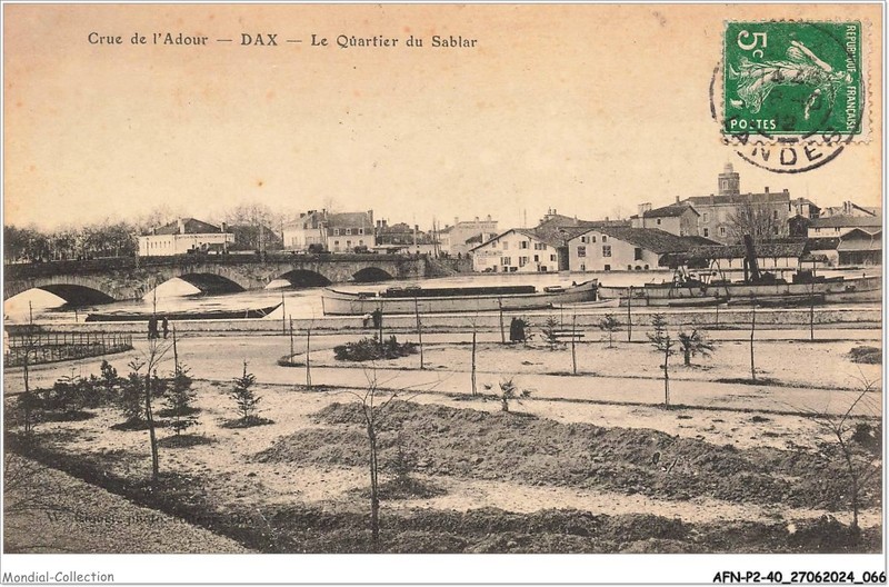 Afnp2-0121-40 - Dax - Crue De L'Adour - Le Quartier Du Sablar