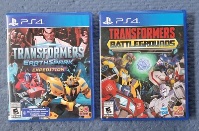 TRANSFORMERS PS4 Game Lot Earthspark Expedition +PS5 Upgrade & BATTLEGROUNDS PS4
