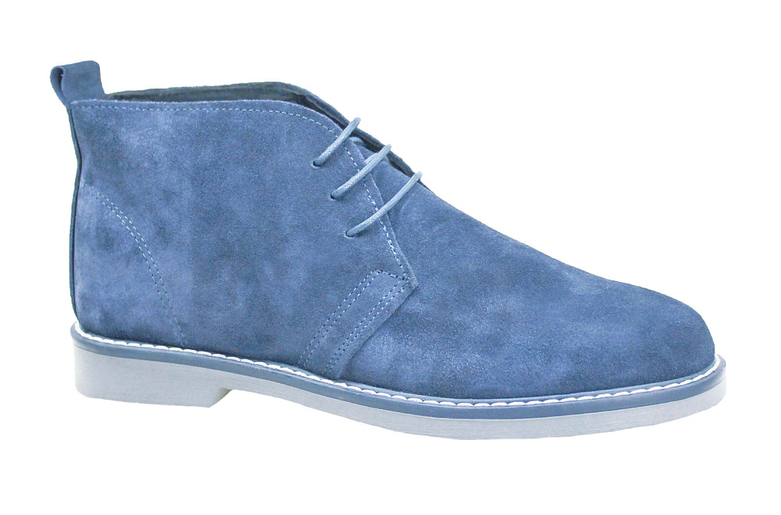 Scarpe polacchine uomo celeste in pelle Nabuk casual eleganti 100% made in  Italy