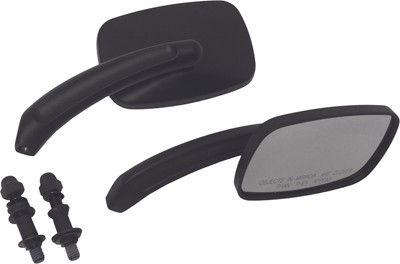 Harddrive Black Rectangle Side Mirror Pair Harley Dyna Switchback 12-16