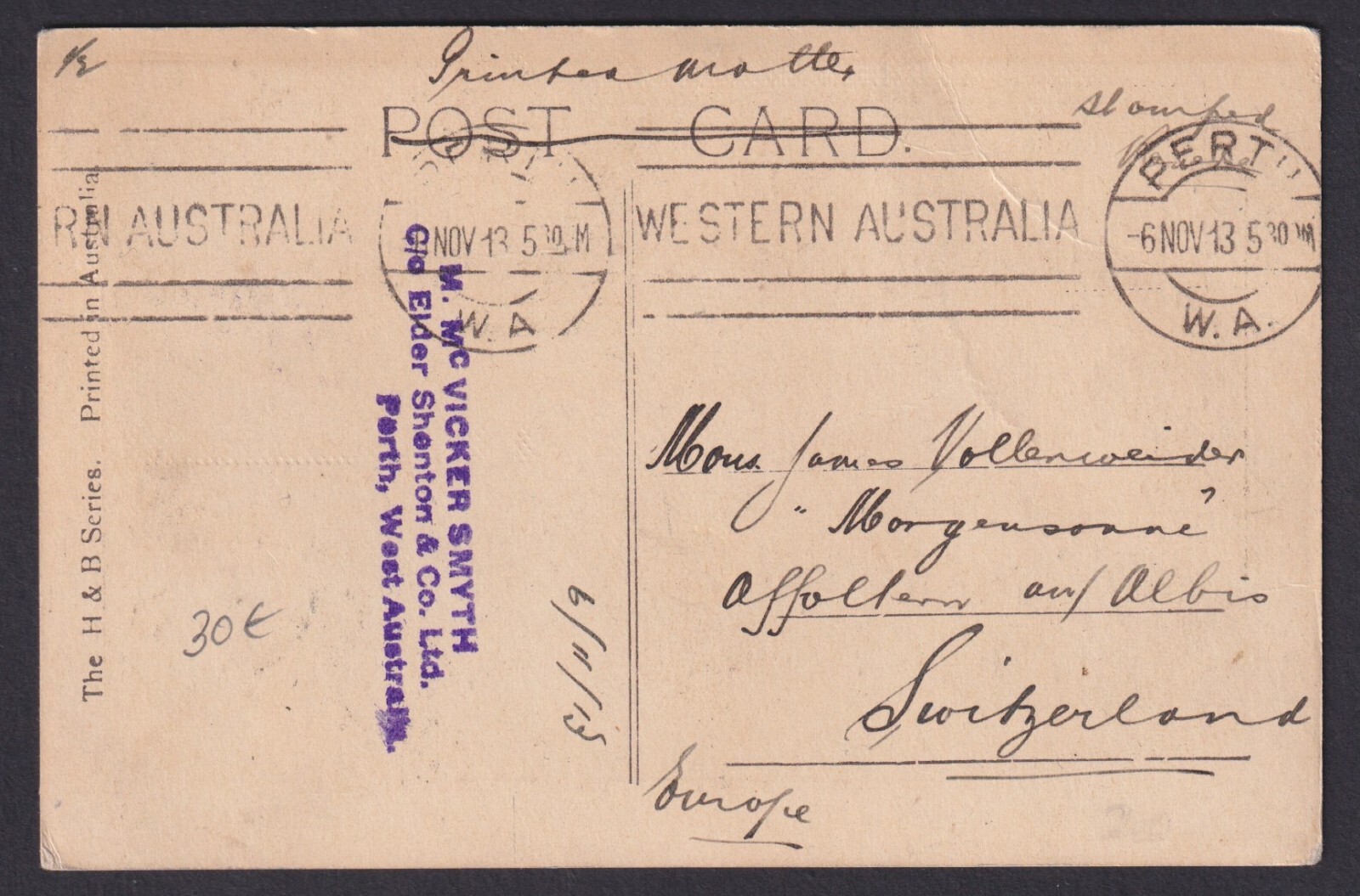 AUSTRALIA (28786): 1913 PERTH West. Australia picture