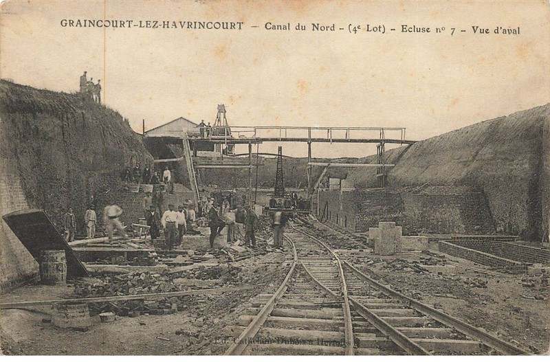 62 Graincourt Lez Havrincourt #Fg60046 Canal Nord Ecluse NÂ°7 Vue D Aval Const