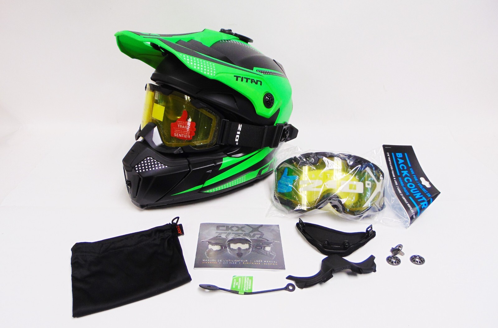 CKX Titan Original Backcountry Snowmobile Helmet Green M L XL 2XL 3XL 51559