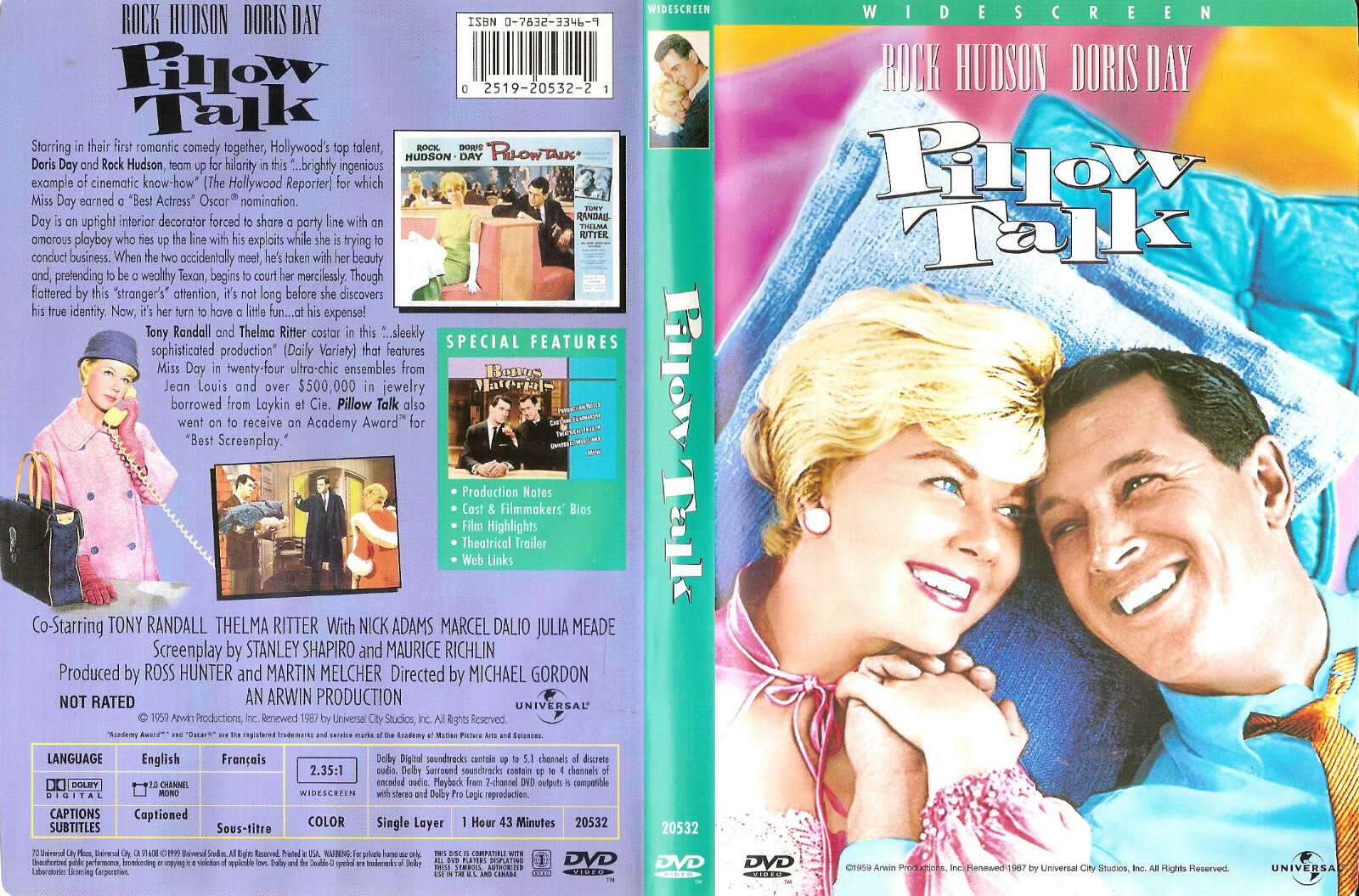 Pillow Talk - 1959 (DVD, 1999) W/chapter index #0521NW