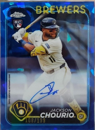 2024 Topps Chrome Jackson Chourio RC Rookie #161 Milwaukee