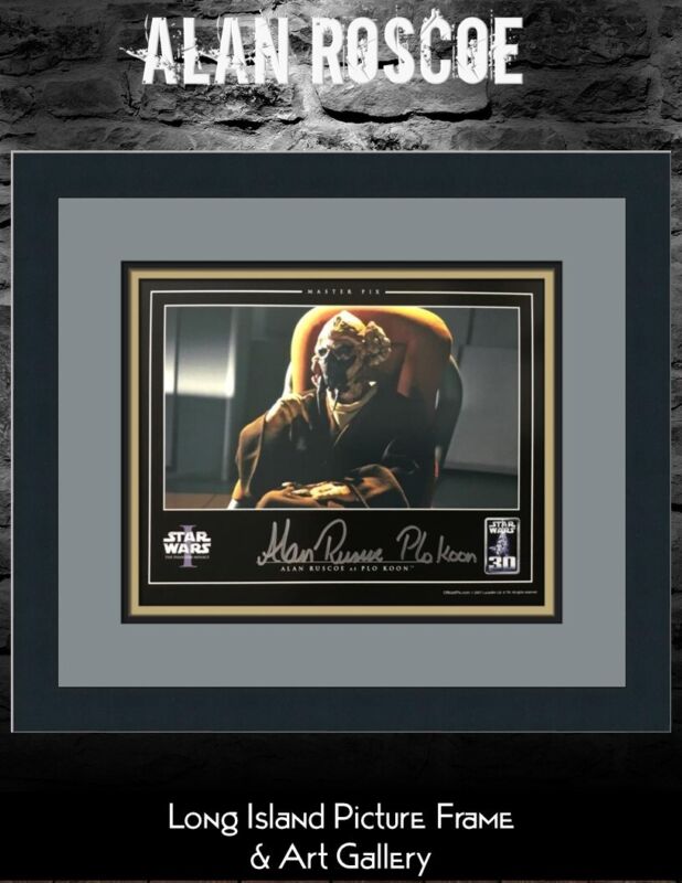 Star Wars I Alan Ruscoe Plo Koon Jedi Signed Official Pix Custom Framed