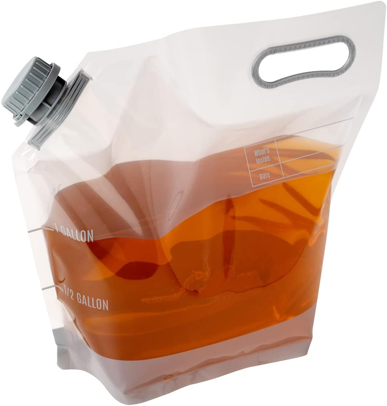 Cater Tek 1 Gallon Water Containers, 2 Bpa-Free Drink Bags - Collapsible, Includ