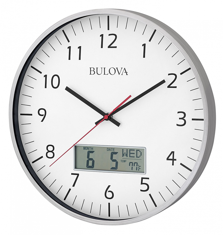 Bulova Manager Wall Clock, White