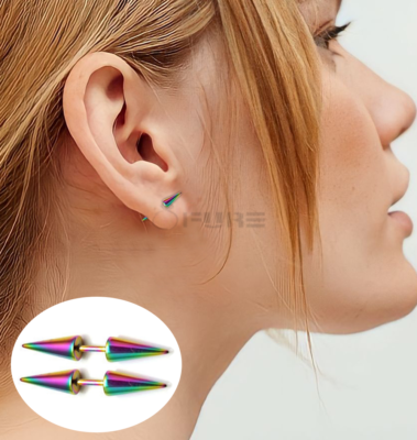 Rainbow clearance spike earrings