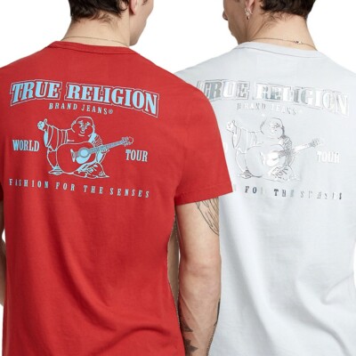 【TRUE RELIGION】ARCH LOGO SHORT SLEEVE★追跡付 True Religion Men's Arch Logo Jersey, Optic White, X-Large