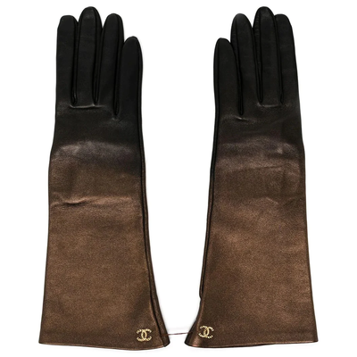 Chanel Metallic Bronze Leather Gloves eBay