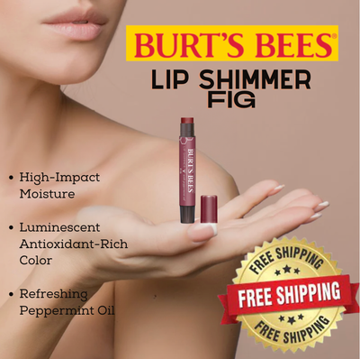 Burt's Bees Lip Balm, Moisturizing Lip Shimmer, for All Day Hydration- FIG,  1 pk