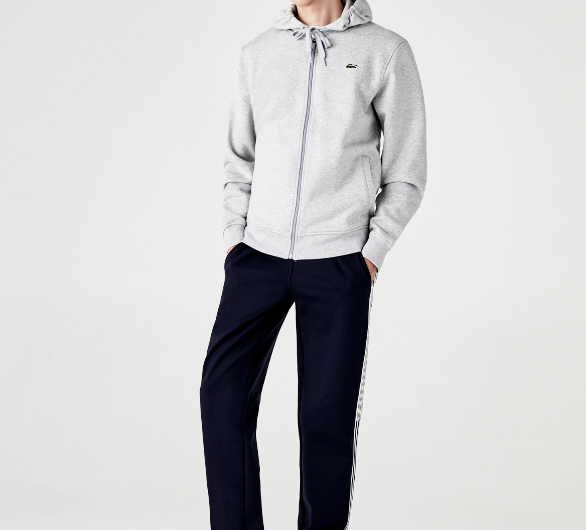 

Мужская толстовка Lacoste из двух материалов с капюшоном LTweight серая SH1551519YA, Light grey
