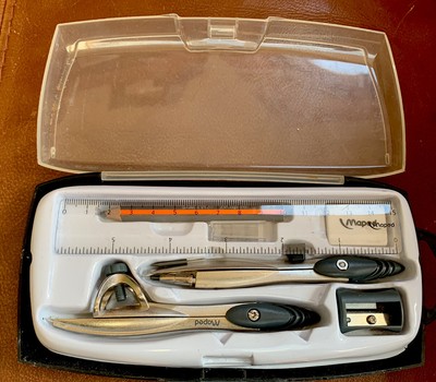 Study Geometry Set-10 Pieces Compass Protractor Case More