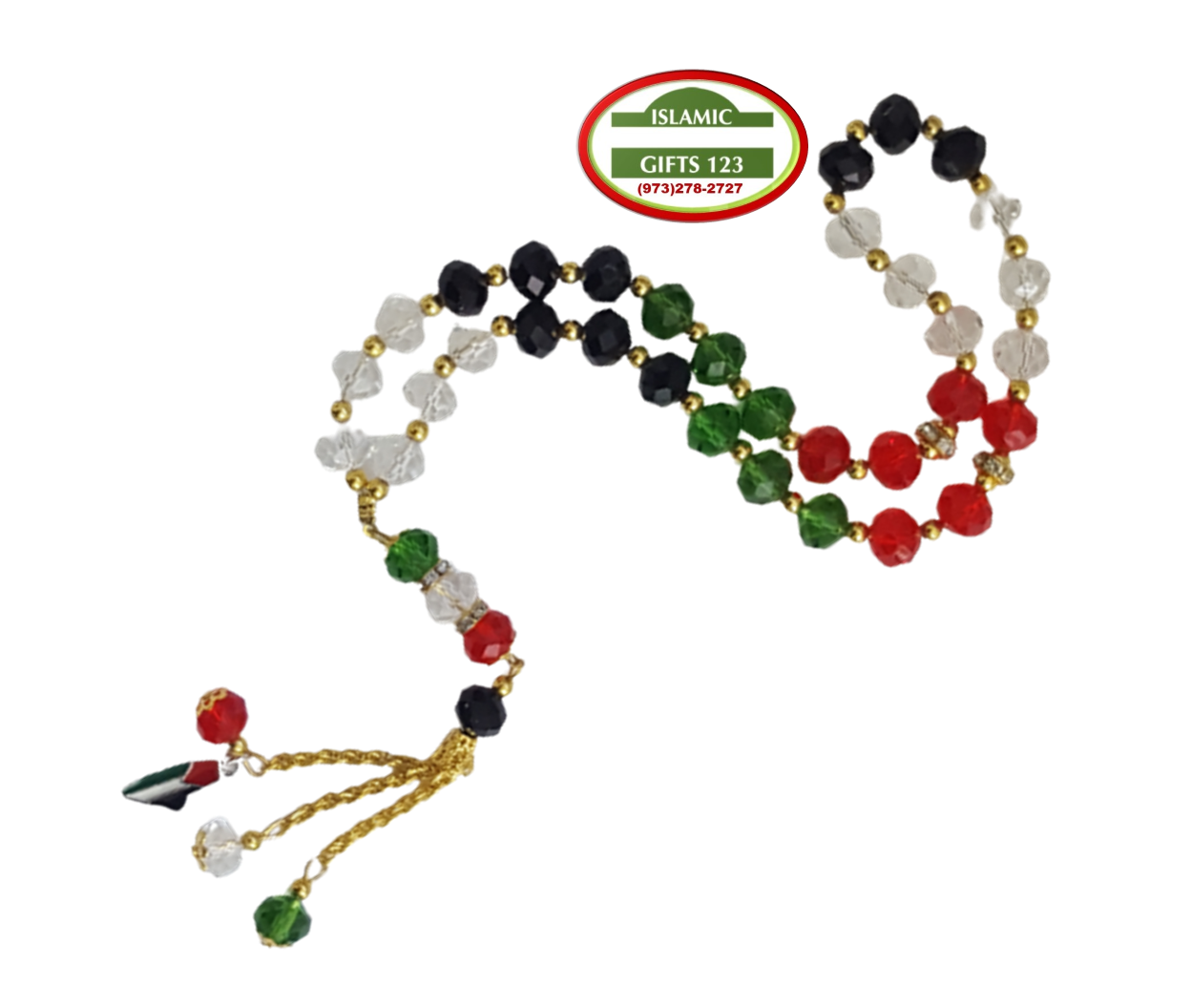 Crystal Palestine Flag Map Palestine Prayer Beads Tasbeeh Masbaha-Islamic Gifts