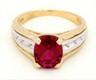 Ruby & Diamond Ring 9ct Yellow Gold Fine WeddingEngagement Dress Jewellery-2.JPG