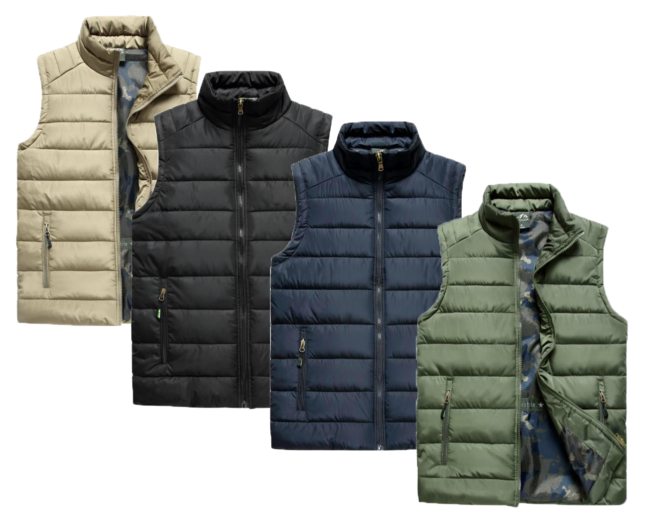 ウィルフリー warm touch over size gilet set up Men Gillet Paded Quilted Jacket Bodywarmer Sleeveless Coat