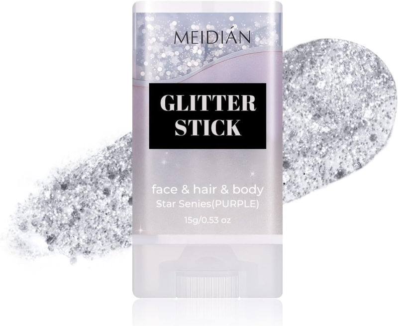 Sliver Face Body Glitter Stick,Face Chunky Glitter Gel for Singer Concert Outfit